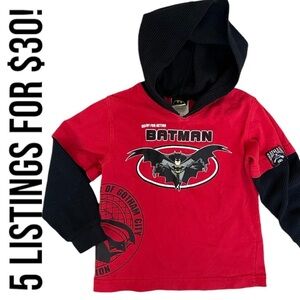 Batman 4T Toddler Boy Hoodie Long Sleeve Shirt